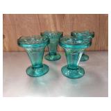 (4) Luminarc Turquoise Footed Sundae Glasses