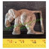 Vtg Brass Circus Elephant Belt Buckle