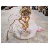 Ornate Hanging Light w/ Frosted Glass Shade