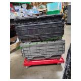 (5) Heavy-Duty Stackable Storage Crates