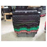 (6) Heavy-Duty Stackable Storage Crates