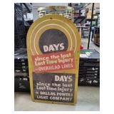 Vtg Dallas Power & Light Lost Time Metal Sign