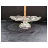 Vtg Anchor Hocking Savannah Pattern Cake Plate
