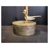 Metal Bird Figurine Trinket Box