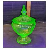 Anchor Hocking Princess Green Uranium Candy Dish