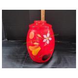 Vtg Bartlett Collins Red Glass Cookie Jar
