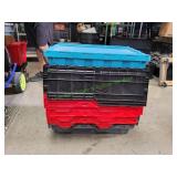 (6) Heavy-Duty Stackable Storage Crates