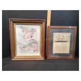 Framed Fox Sketch & More