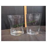 (2) Curved Glass Vases