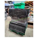 (6) Heavy-Duty Stackable Storage Crates
