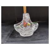 Vtg Nizbor Bohemia Crystal Glass Basket