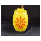 Vtg Bartlett Collins Yellow Glass Cookie Jar