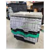 (6) Heavy-Duty Stackable Storage Crates