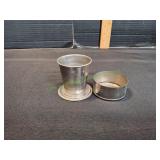 Vtg Aluminum Collapsible Whiskey Cup