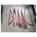 Vtg Bow Saw, Hand Saw & More