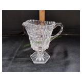 Vtg American Brilliant Cut Glass Pedestal Pitcher