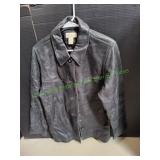 Merona Black Leather Jacket, Sz M