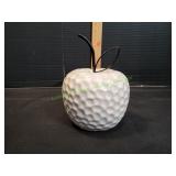 Decorative White Ceramic Apple