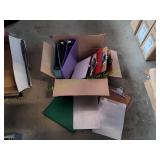 Box of 3-Ring Binders, Clip Boards & More