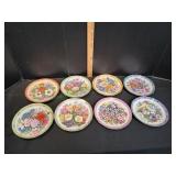 (8) Vtg Bouquets of the World Decorative Plates