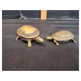 Vtg Metal Turtle Trinket Box & More