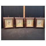 (4) Vtg Framed Bird Prints