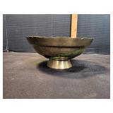 Vtg Engraved Brass Bowl