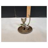 Vtg Interpur Silver-Plated Cat Ring Holder