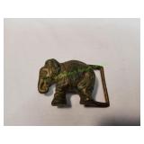 Solid Brass Elephant Belt Buckle