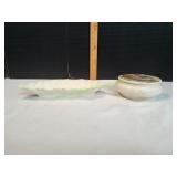 Erphila Bavaria Art Pottery Leaf Dish&Trinket Box