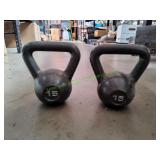 (2) 15lb Kettlebell