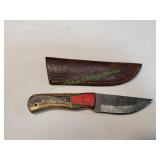 Custom Damascus Knife w/ Sheath