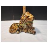 La Vie Safari Patchwork Ceramic Lion Sculpture