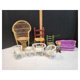 Vtg Doll Chairs & More