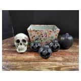 Pumpkin Skulls & More in Fall-Themed Storage Bin