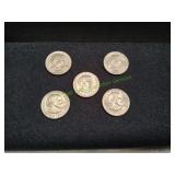 (5) 1979 Susan B Anthony Dollars