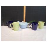 Vtg Homer Laughlin Skytone Jubilee Teapot & More