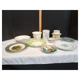Vtg Decorative Plates, Utensil Holders & More