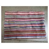 Vtg Boho-Chic Multi Colored Cotton Rag Rug