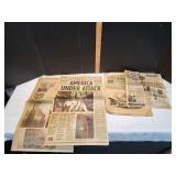 America Under Attack, Sept 11 Newspapers & More