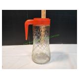 Vtg Anchor Hocking Tank Swirled Glass Pitcher