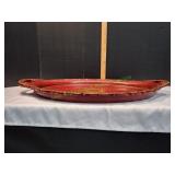 Vtg 20.5x30.5 Large Red Serving Platter