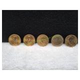 (5) Presidential $1 Coins
