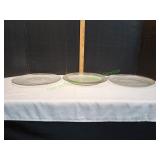 (3) Glass Holiday Serving Platters