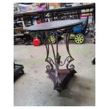 Wood & Metal Round Side Table