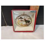 24K Gold Flashed Brass Elk Ornament