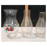 (3) Glass Lamp Chimney