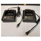 (2) Black & Decker Lithium 36V Battery Chargers