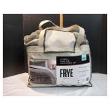 Frye 3pc Faux Fur Comforter Set Grey, Queen
