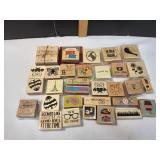 Collection of Wood-Mounted Rubber Stamps